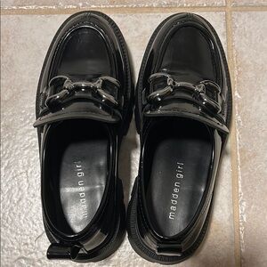 Madden Girl Black Flats with Silver Hardware